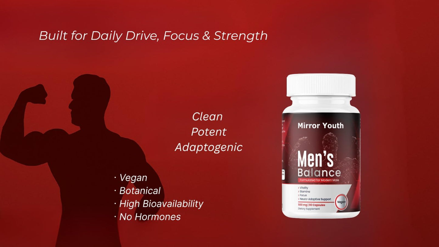 Mirror Youth Cistanche Tubulosa 400mg Men's Performance Supplement - Natural Vitality Energy Support with L-Citrulline, Black Maca, Ashwagandha, Pomegranate Herbal Complex Capsules 90 Count