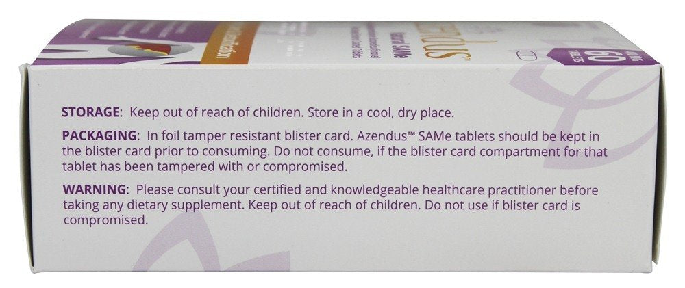 Extreme V, Inc Azendus Natural SAM-e for Liver Health 400mg Tablet, 1 Tablet