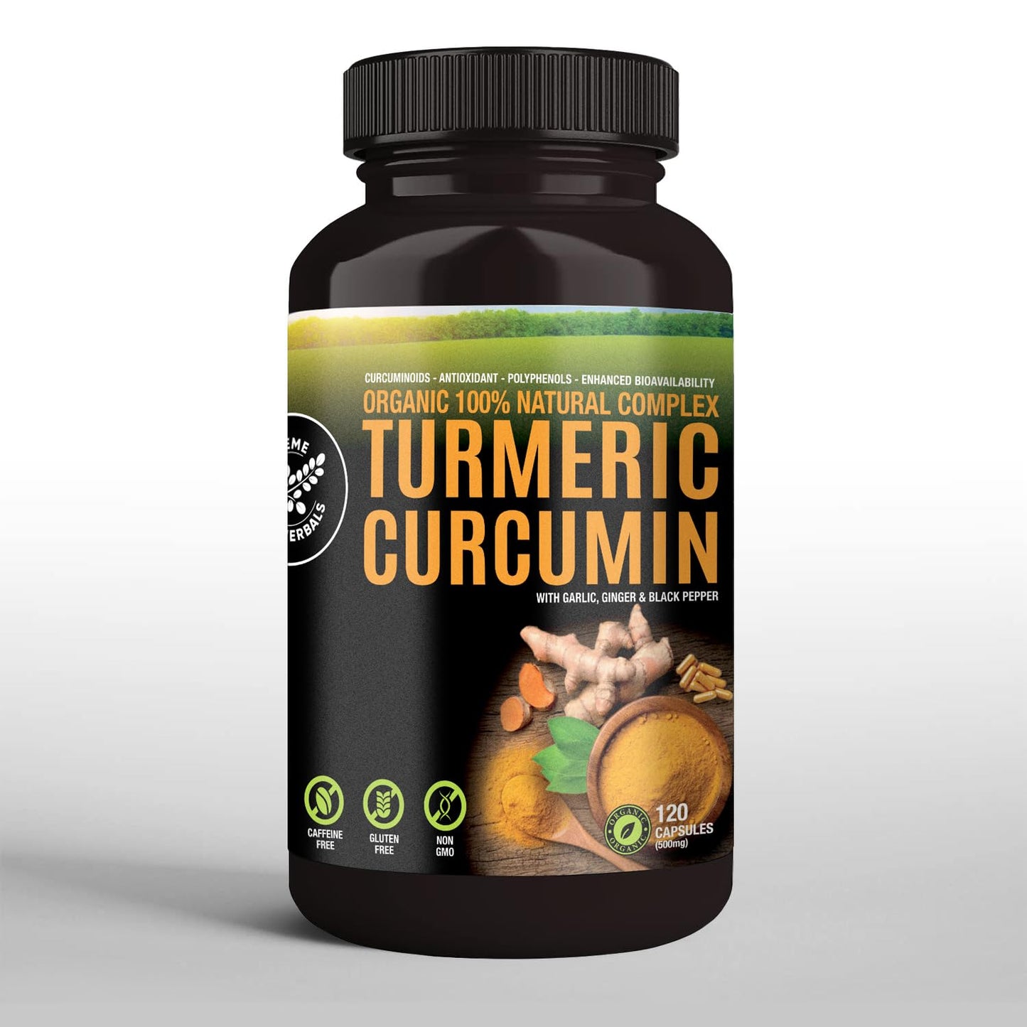 SUPREME HERBALS Turmeric Curcumin Capsules, 1 Count