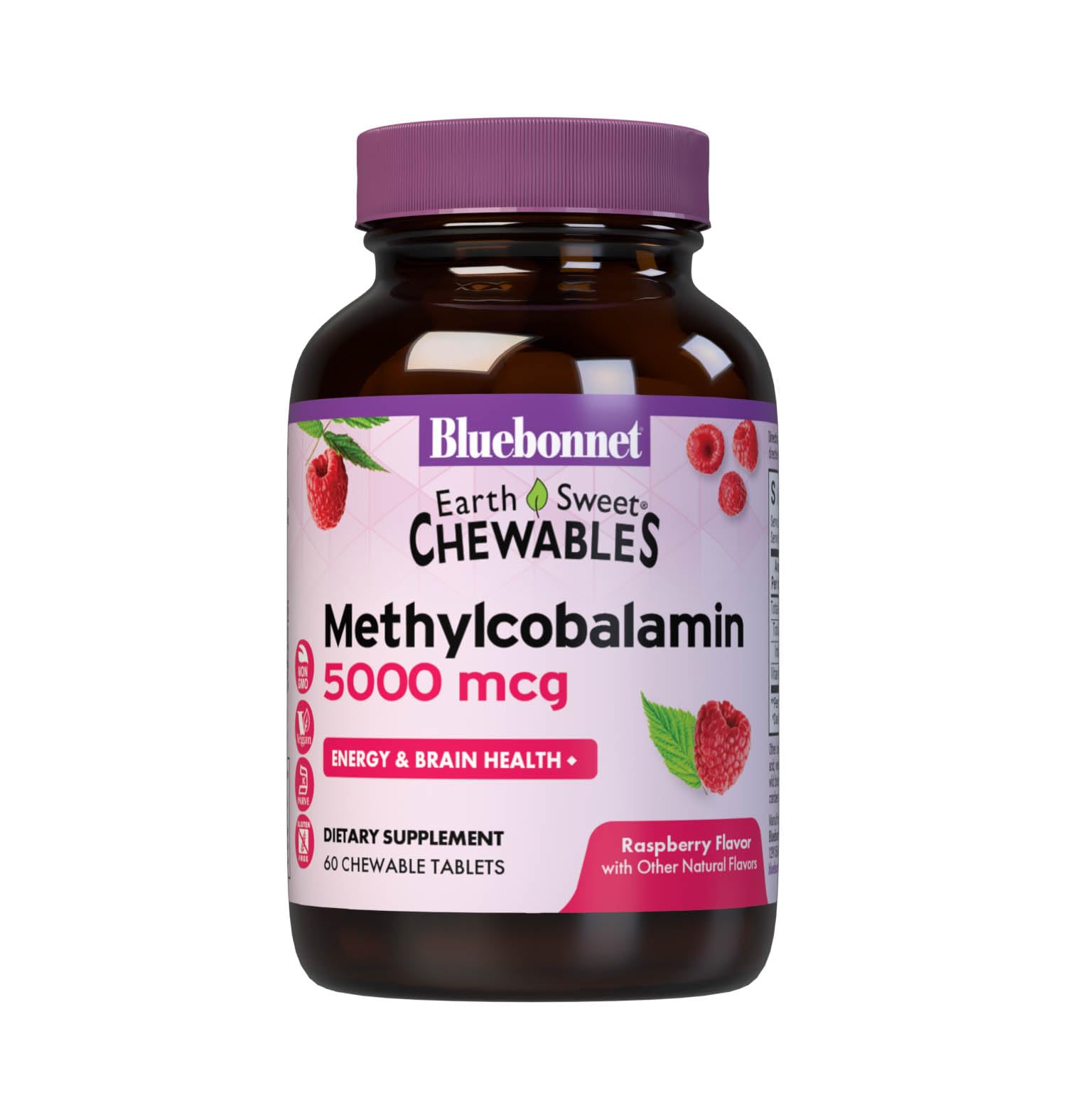 BlueBonnet EarthSweet Methylcobalamin 5,000 mcg Active Coenzyme Form of Vitamin B12 Tablet, 60 Tablets