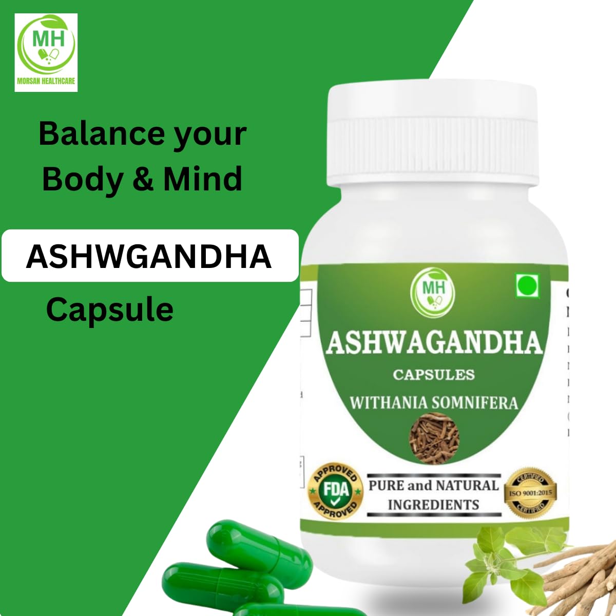 Morsan Healthcare Ashwagandha Capsules 60 Count