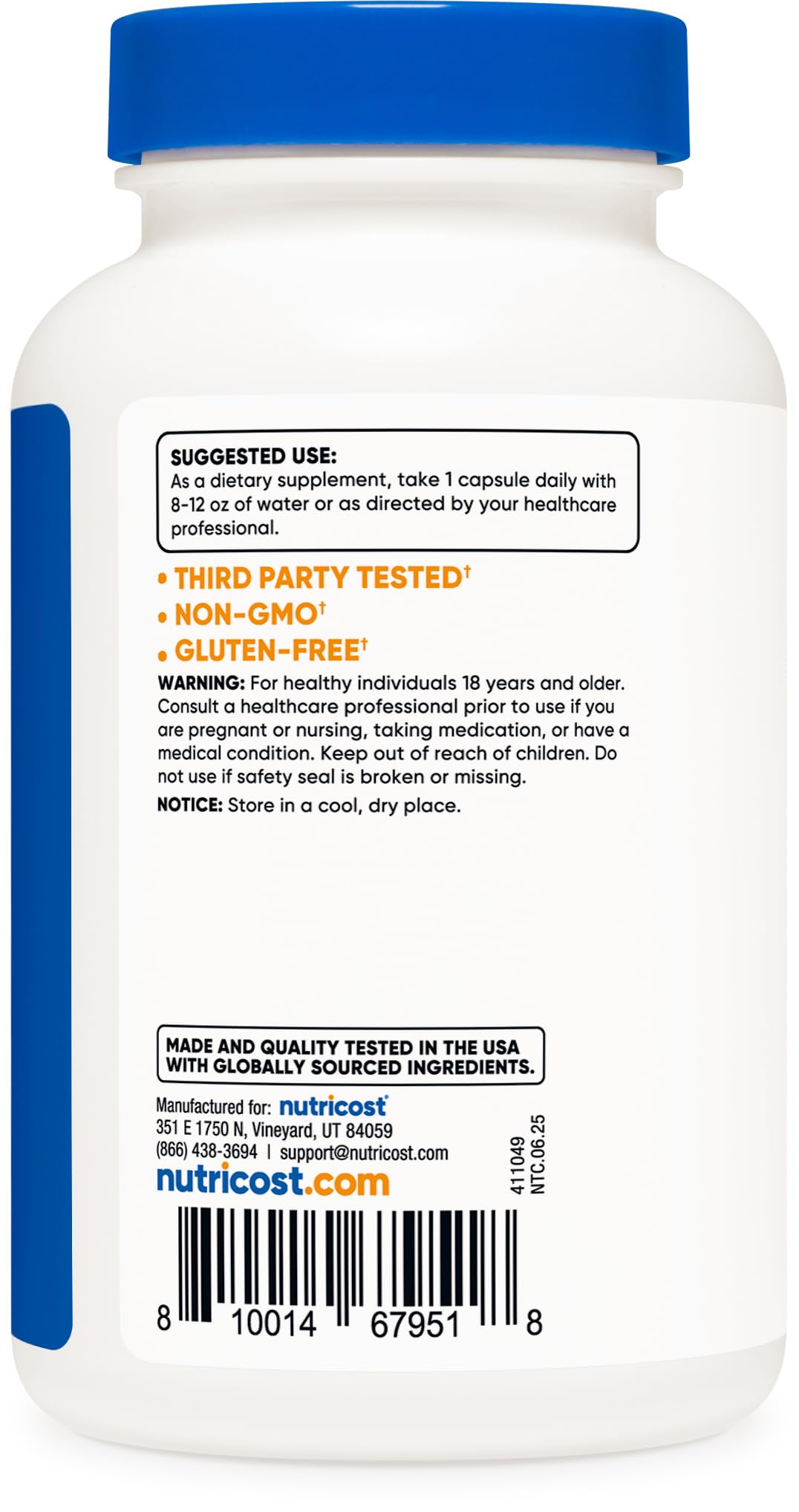 Nutricost TMG (Trimethylglycine) 750mg Capsules, 120 Count