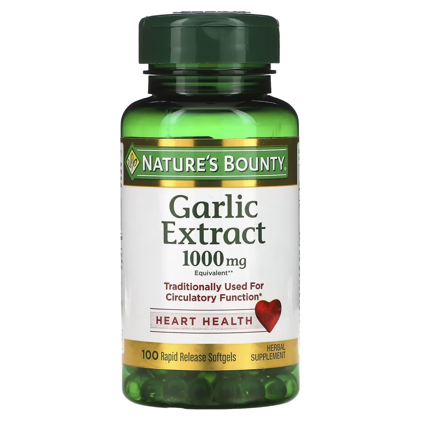 Nature's Bounty Odorless Garlic 1000 mg Softgels, 100 Count