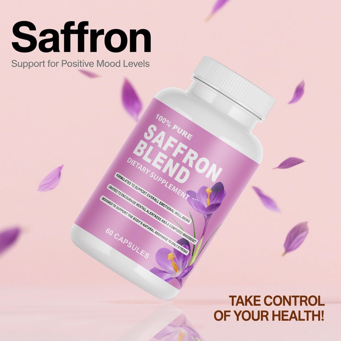 DYALE Saffron Supplements for Men & Women – Capsules, Saffron, B6, Magnesium & Herbal Extract for Focus, Mental Clarity & Energy – Non-GMO, Gluten-Free, 60 Capsules