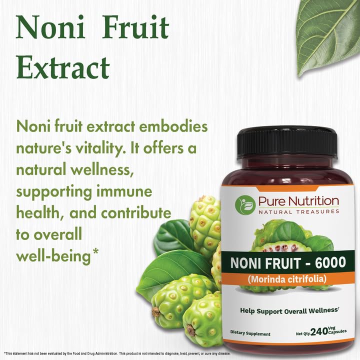 PURE NUTRITION NATURAL TREASURES Noni Fruit Extract 300mg Capsules 240