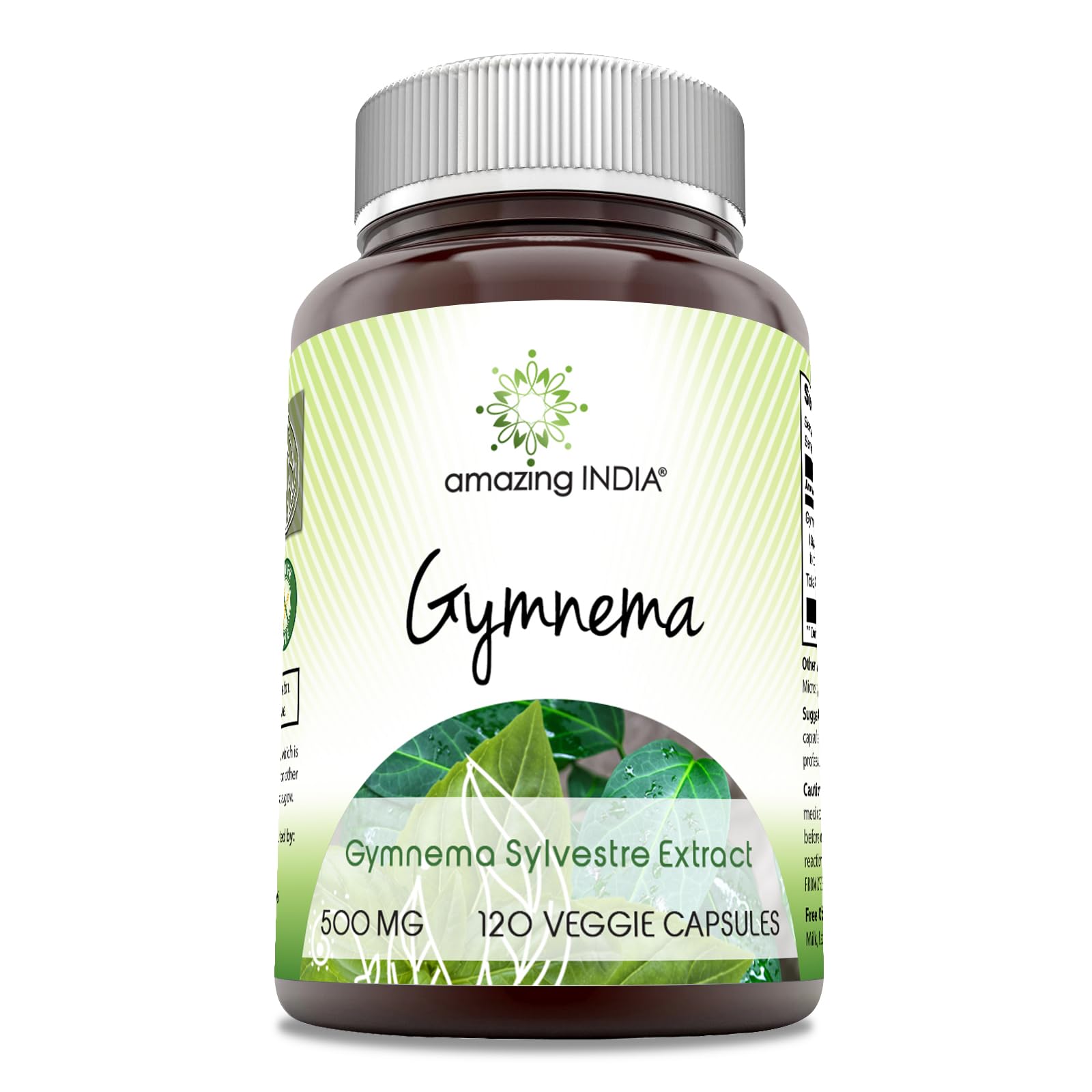 Amazing India Gymnema 500 Mg Veggie Capsule, 120 Count