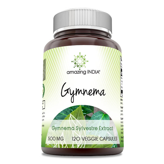 Amazing India Gymnema 500 mg Veggie Capsules, 120 Count
