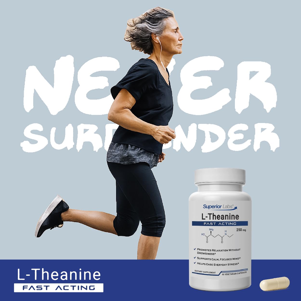 Superior Labs L-Theanine 250 mg Capsules, 90 Veg Caps