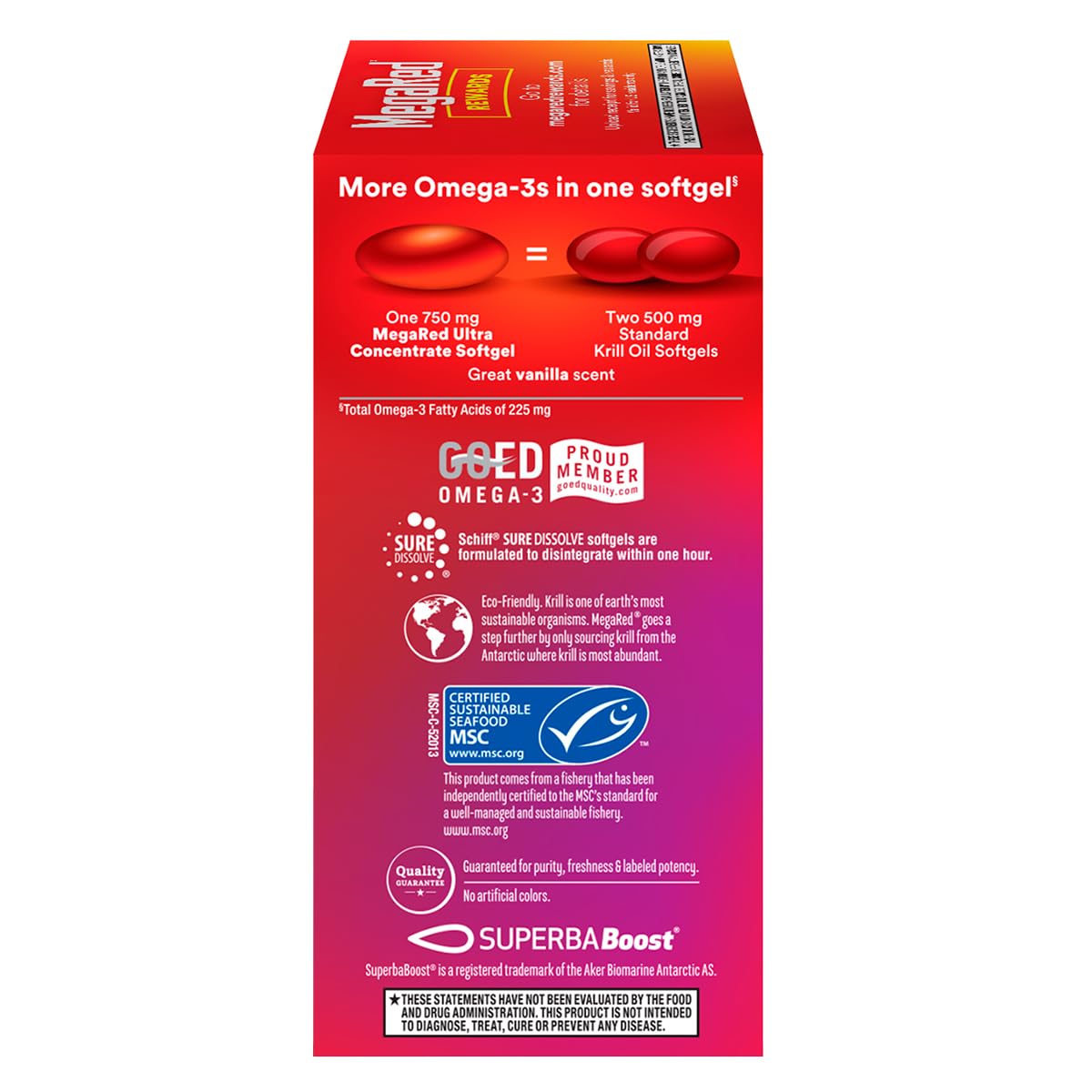 MegaRed Ultra Concentrate 750mg Omega-3 Krill Oil Supplement with EPA/DHA and Astaxanthin Softgels 160