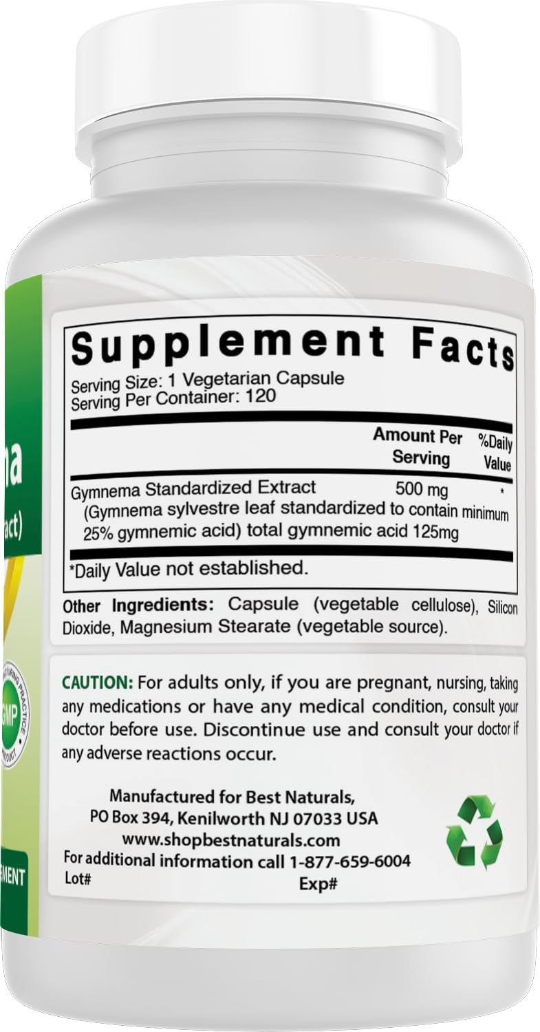 Best Naturals Gymnema Sylvestre Extract 500 mg Capsule, 240 Capsules