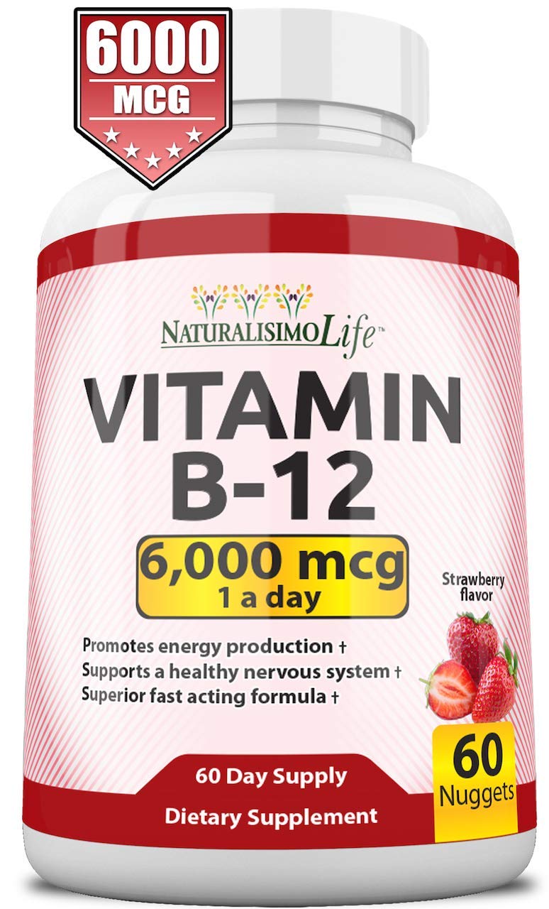 NaturalisimoLife Vitamin B12 6,000 mcg Tablets, 60 Tablets