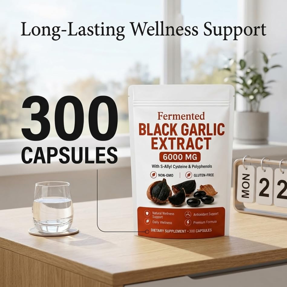 LANZF Fermented Black Garlic Extract Softgel 300 Count
