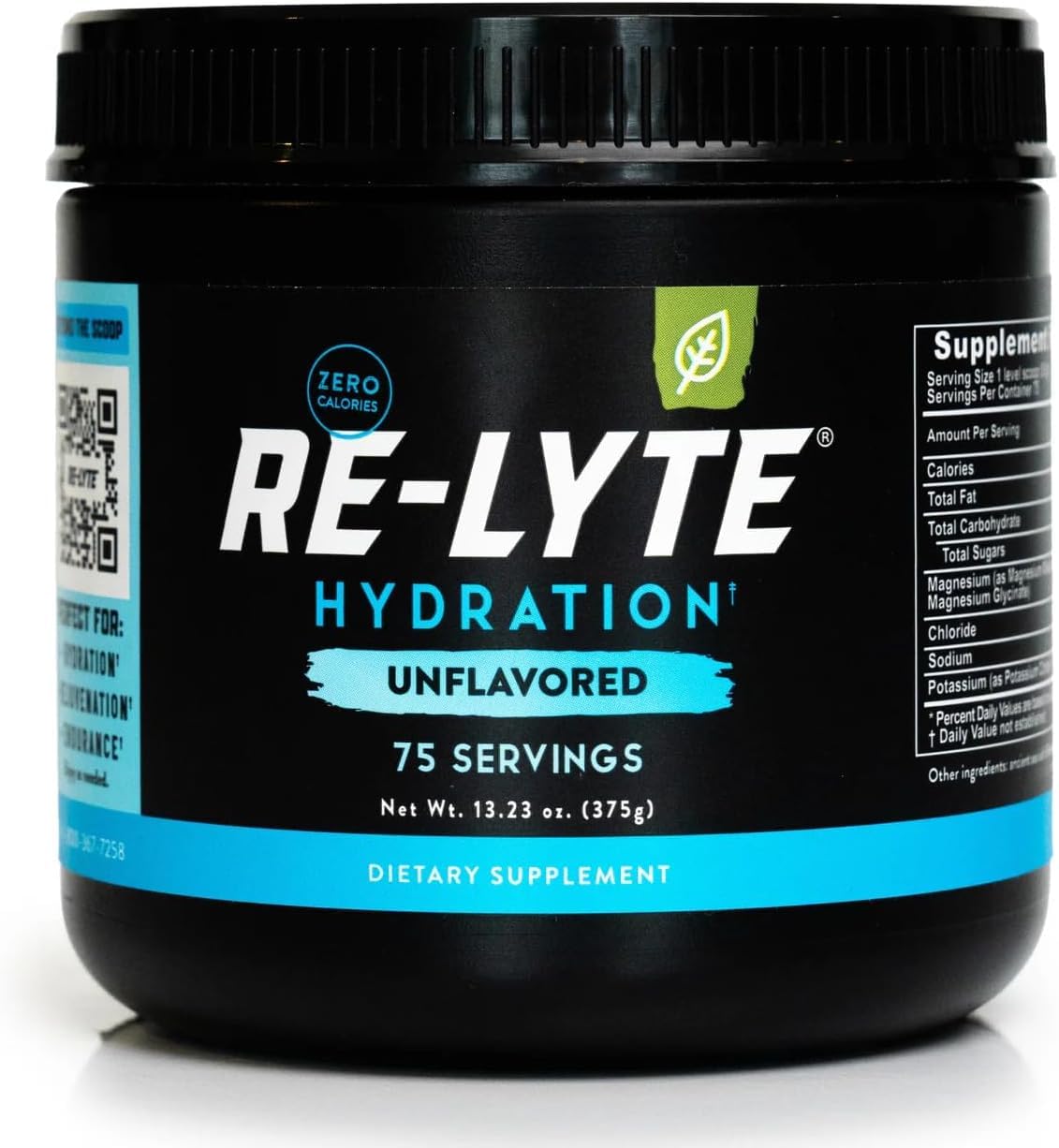 REDMOND Re-Lyte Hydration Electrolyte No Added Sugar (Unflavored) Powder 13.19 Ounces