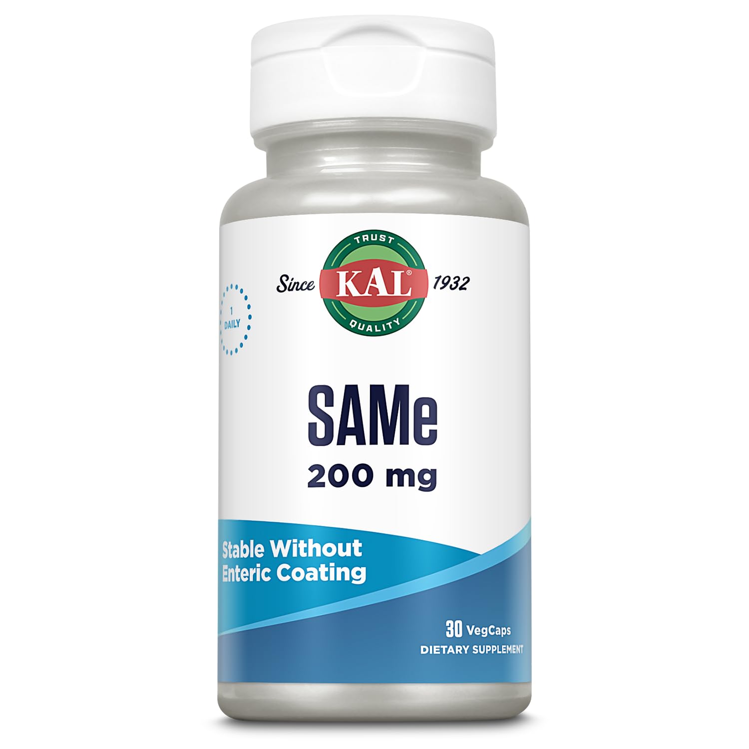 KAL SAMe 200mg (S-adenosyl-L-methionine) Capsules, 30 Count