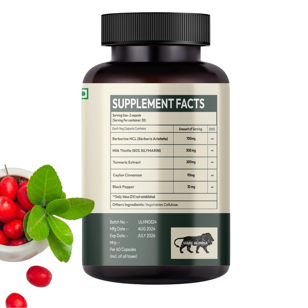 Hurbix Nutrition Berberine Capsule, 60 Capsules