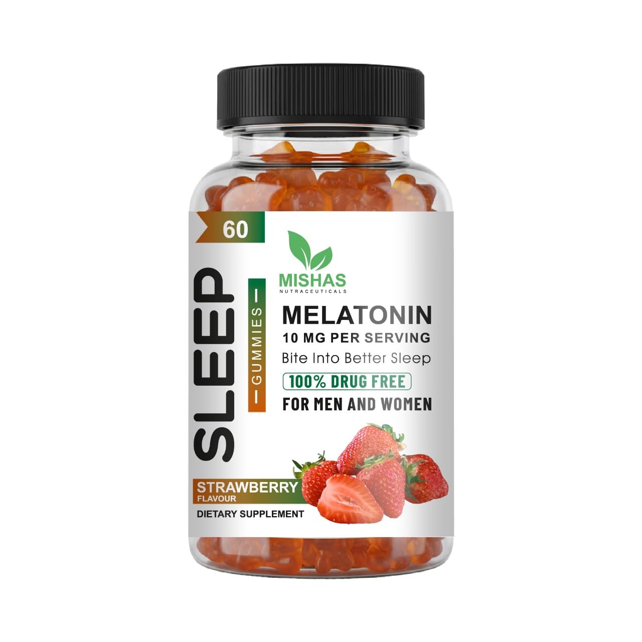 Mishas Melatonin Sleep Support Gummies 10 mg, 60 Gummies