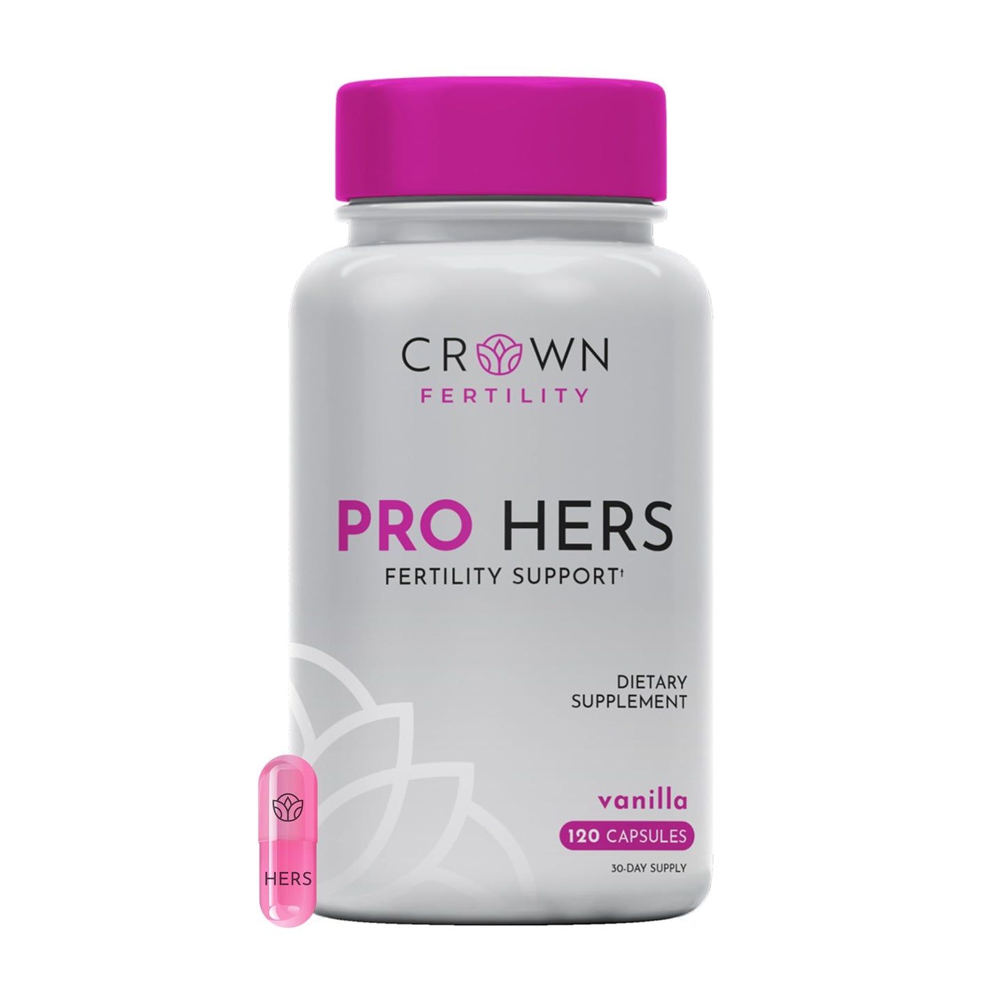 Crown Fertility Pro Hers Fertility Supplements for Women Capsules, 120 Count