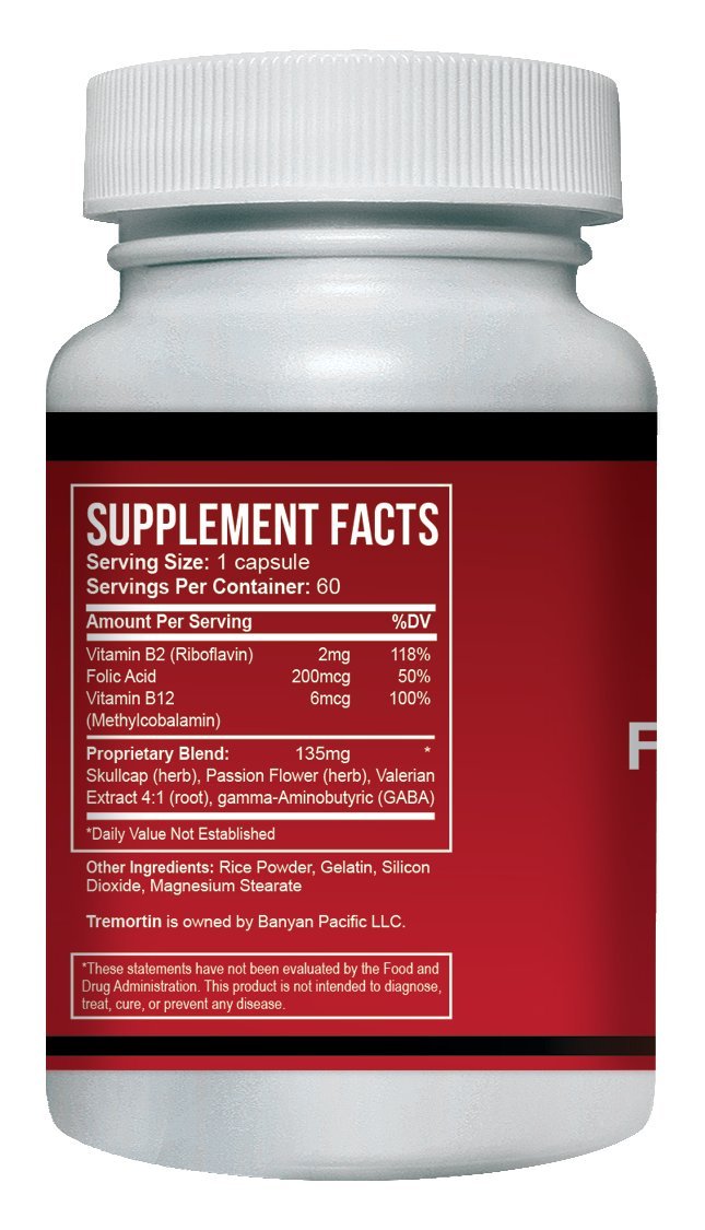 Tremortin Best Natural Aid for Essential Tremor Capsules, 6 Capsules
