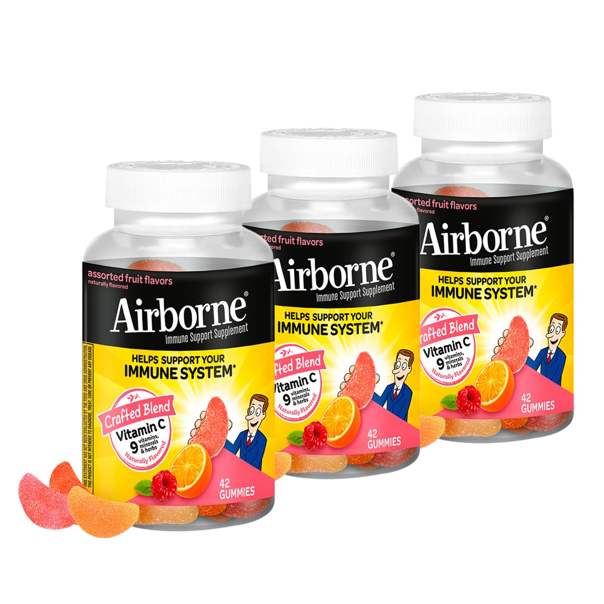 Airborne 750mg Vitamin C Immune Support Gummies, 42 Gummies