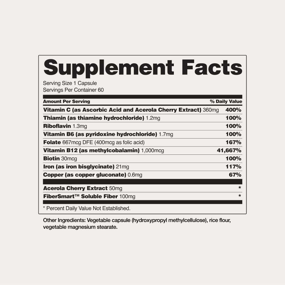 Snap Supplements Natural Iron Builder Supplements 60 Capsules