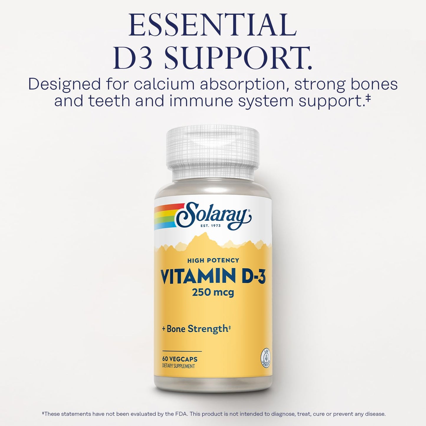 SOLARAY Vitamin D3 10000IU Capsules, 60 Count