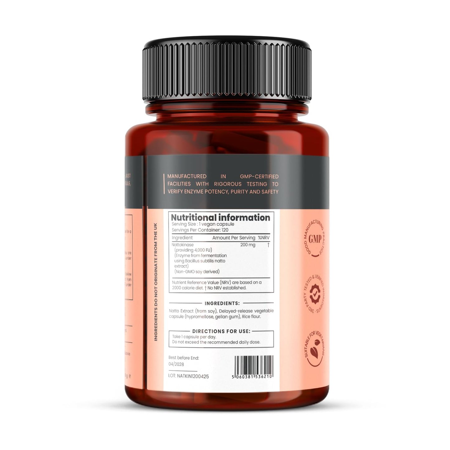 Pureclinica Nattokinase 4,000 FU Capsules, 120 Capsules