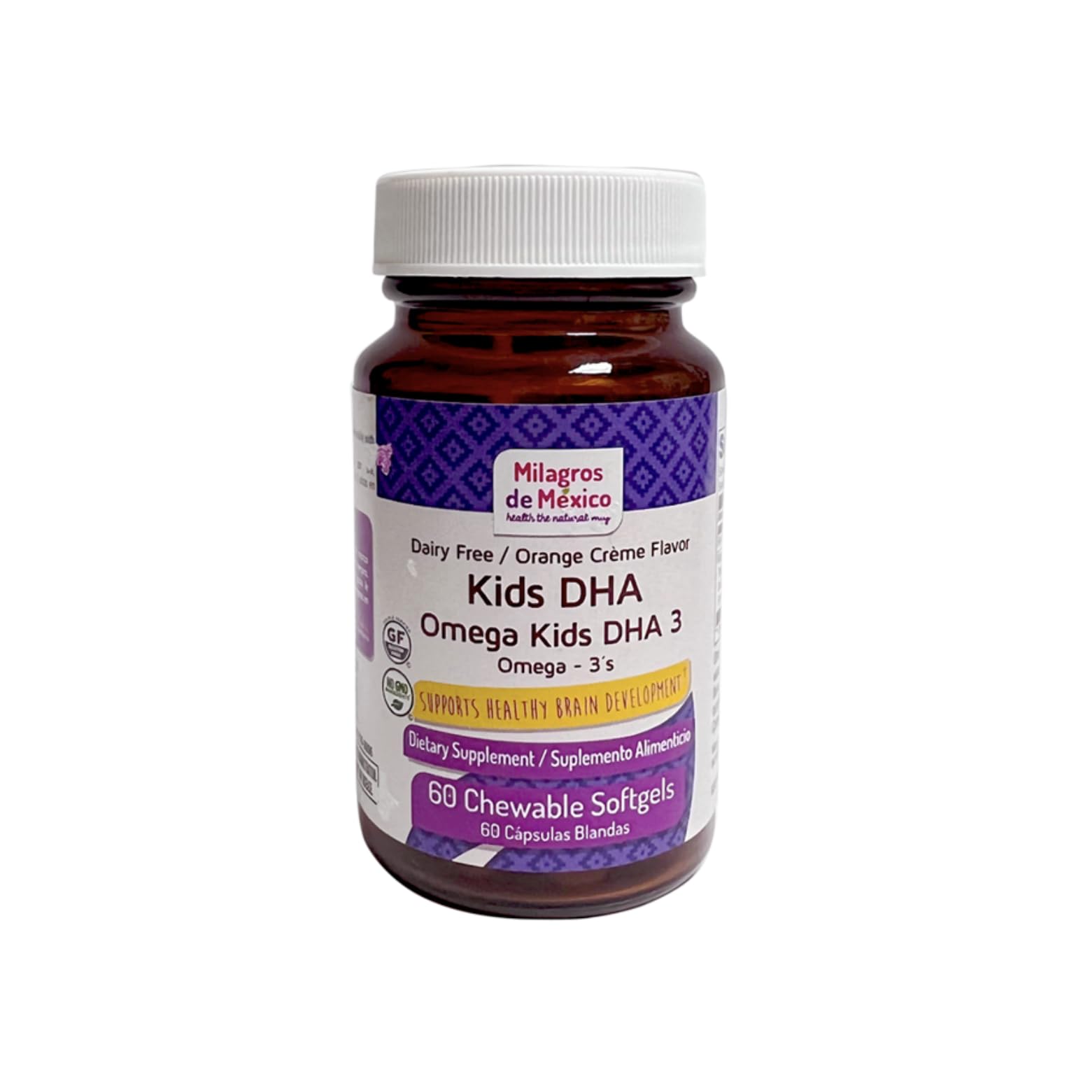 Milagros de Mexico Omega Kids DHA 3 Chewable, 60 Count