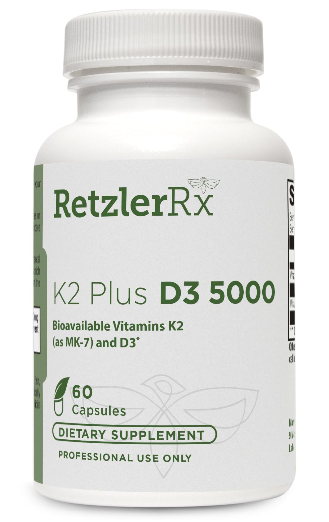 HormoneSynergy Vitamin K2 Plus D3 5000 IU 60 Capsules