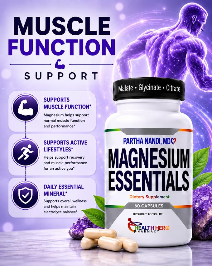 Partha Nandi, MD Magnesium Glycinate Citrate & Malate Complex 235 mg Capsules 60 Count