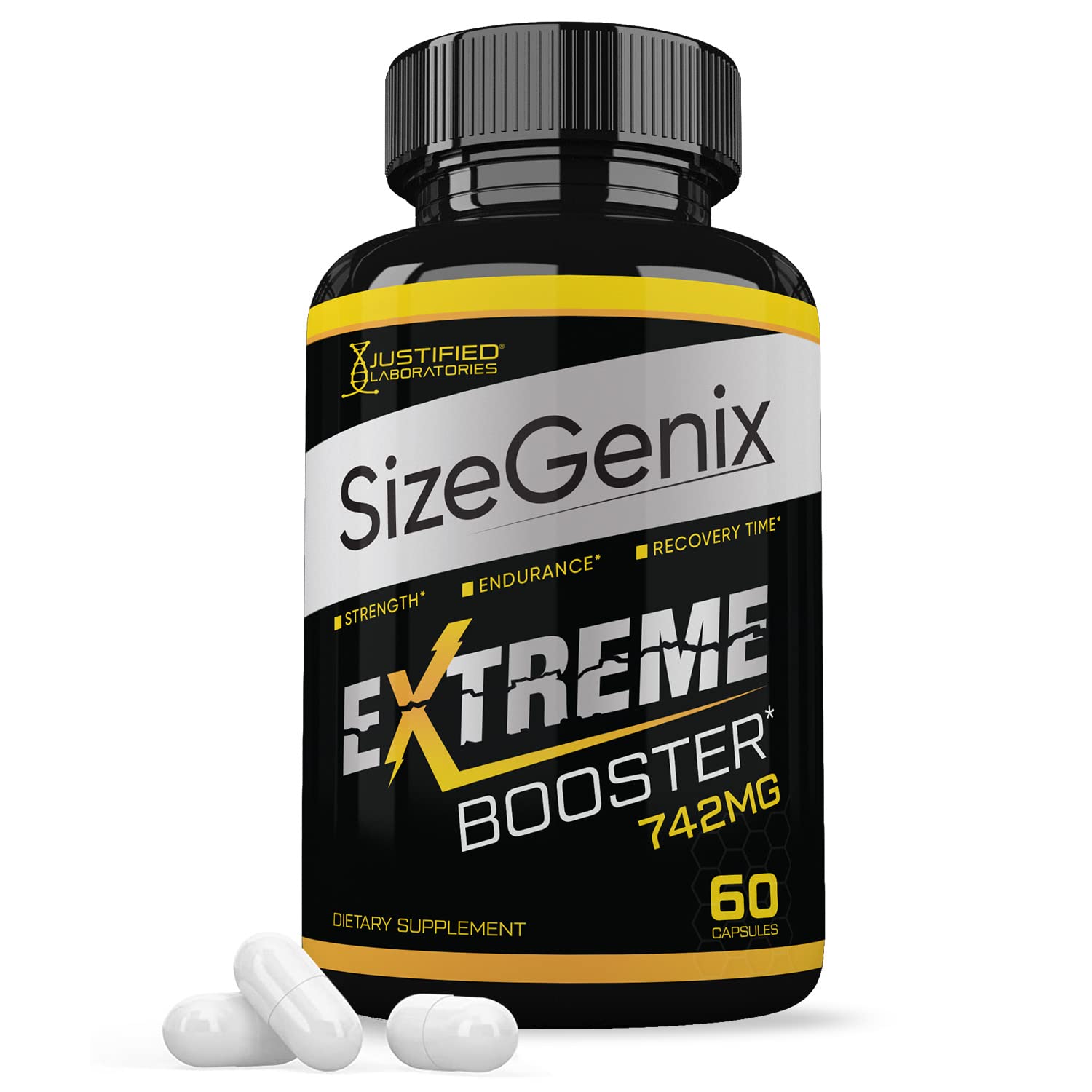 Justified Laboratories Sizegenix 742mg All Natural Advanced Formula, 60 Capsules