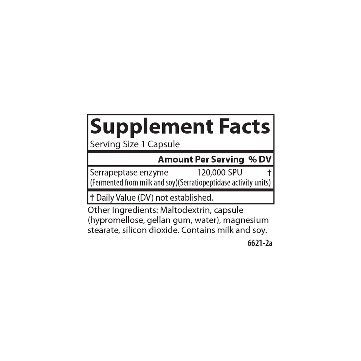 Carlson Serrapeptase 120000 SPUs Delayed Release, 30 Vegetarian Capsules