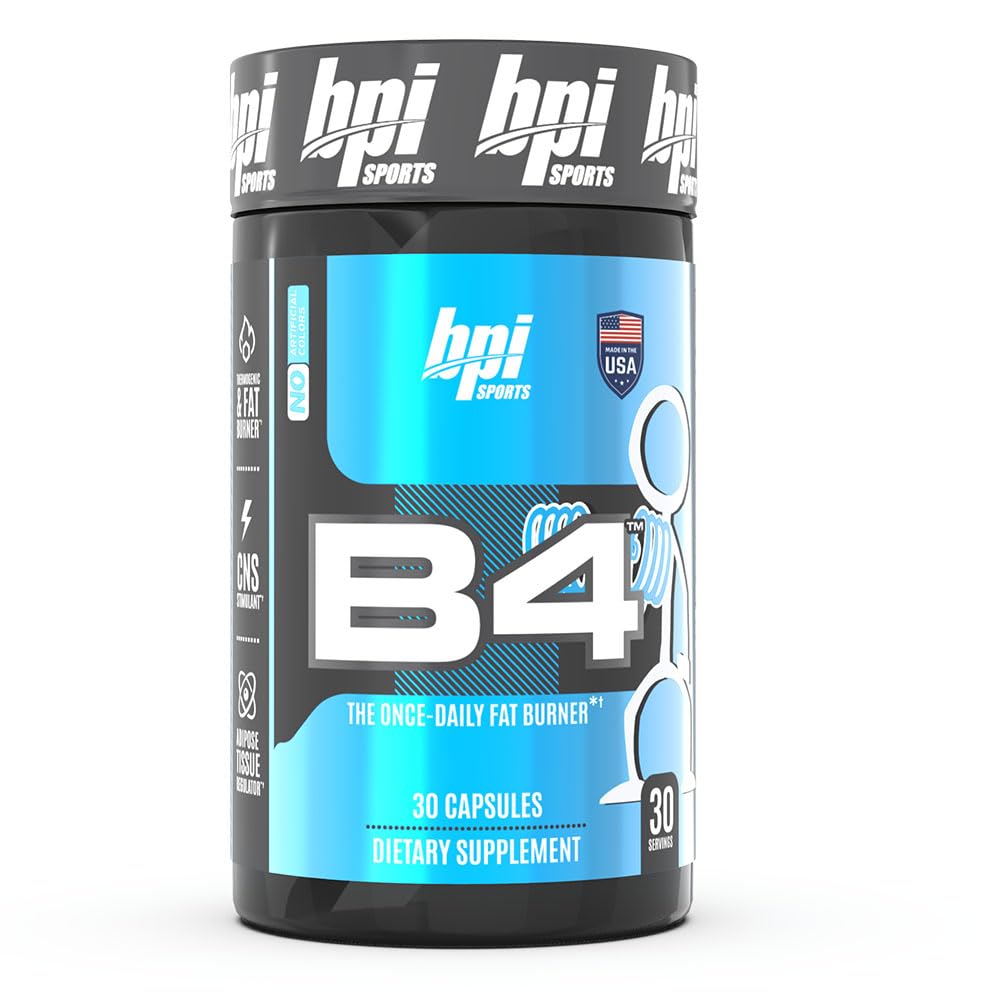 BPI Sports Nite Burn Nighttime Fat Burner & B4 Extra-Strength Fat Burner Capsules Bundle, 60 Servings