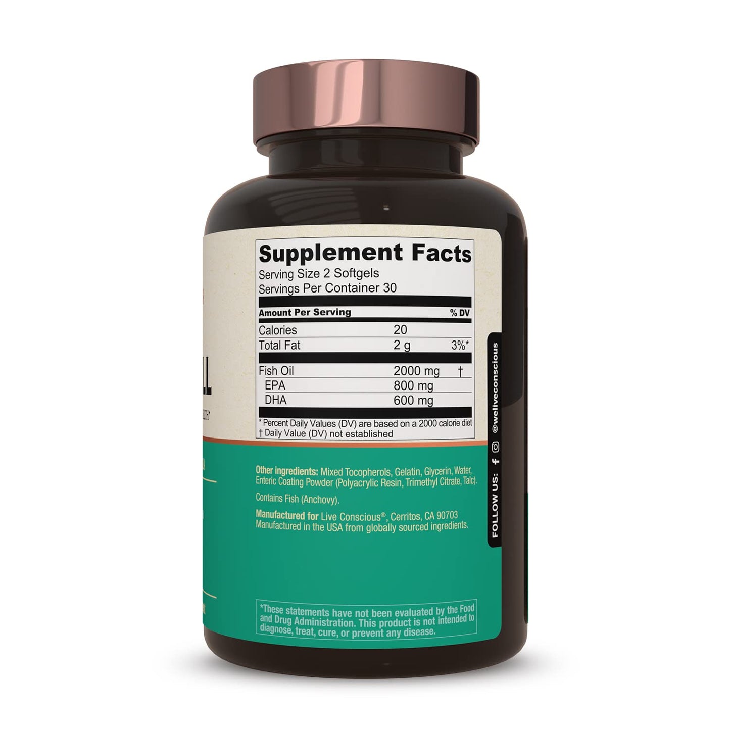 Live Conscious OmegaWell Fish Oil Softgel 120 Count