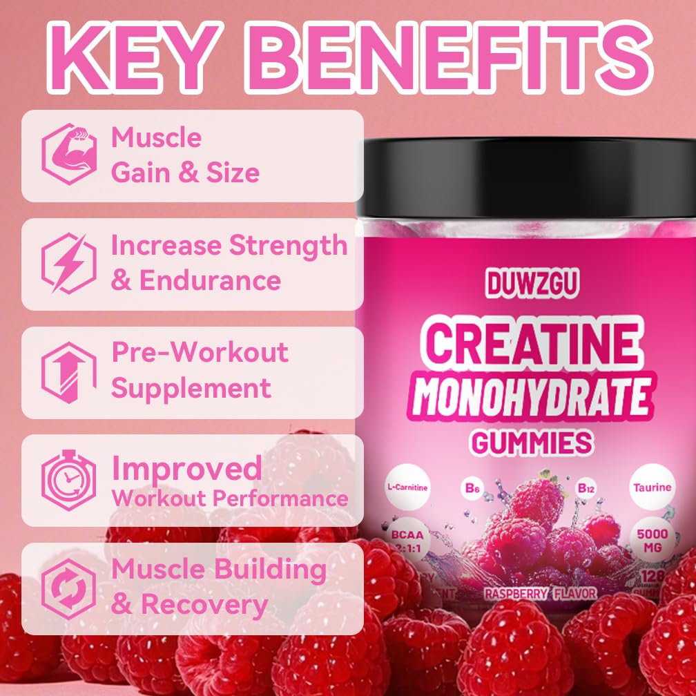 DUWZGU Creatine Monohydrate Gummies 128 Count
