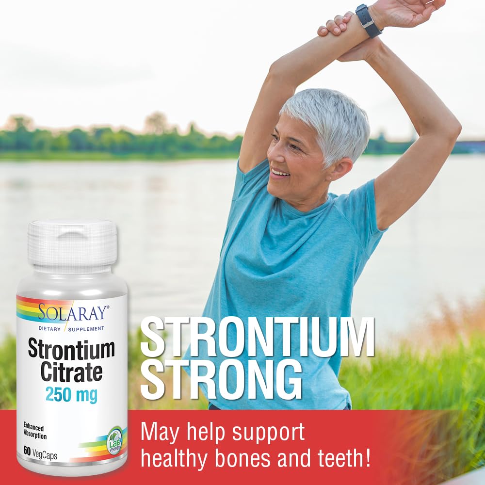Solaray Strontium Citrate 250 mg Capsules, 60 Count
