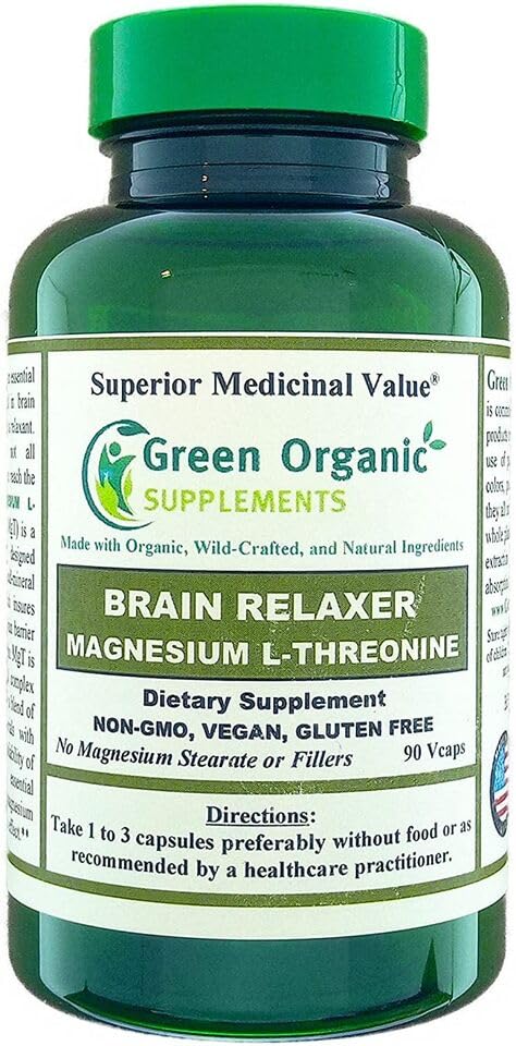 Green Organic Supplements Magnesium L-Threonine Capsules 90 Count