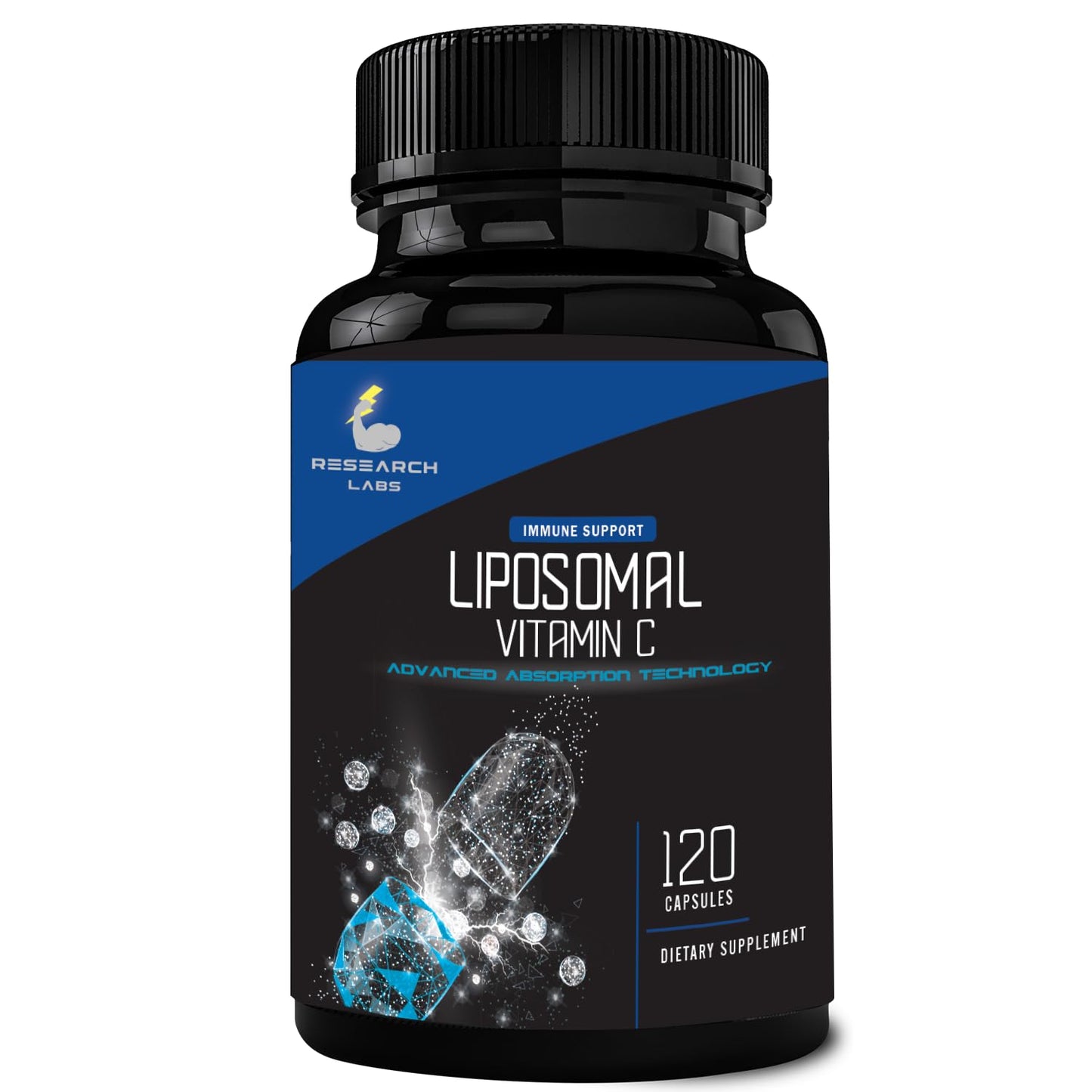 Research Labs Liposomal Vitamin C Supplement with Enhanced Absorption LipoQuil-C Capsules, 120 Count