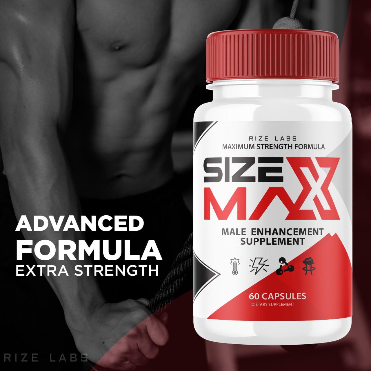 Rize Labs Size Max Capsules for Men, 60 Count