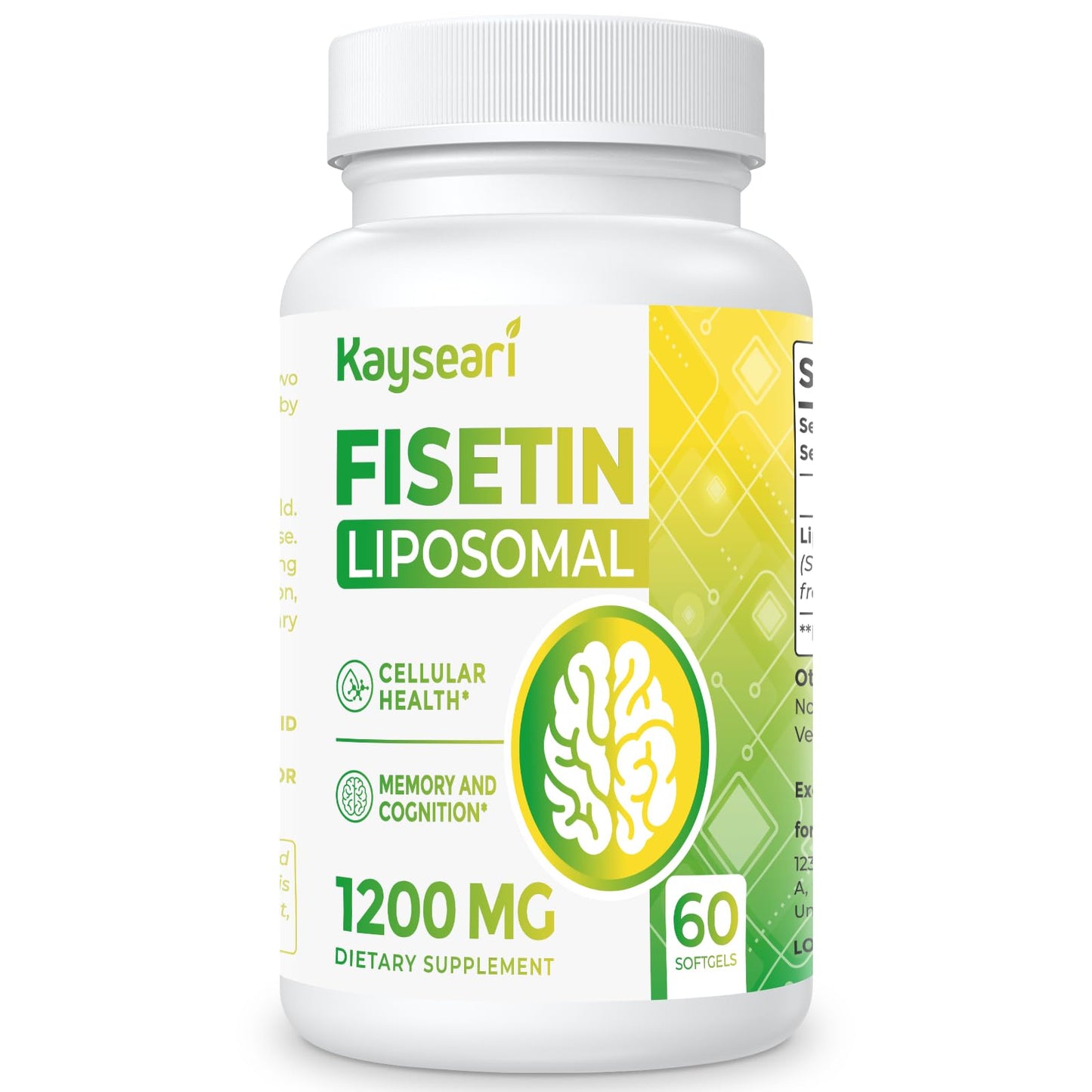 Kayseari Fisetin 1200mg Liposomal Softgel 60 Count