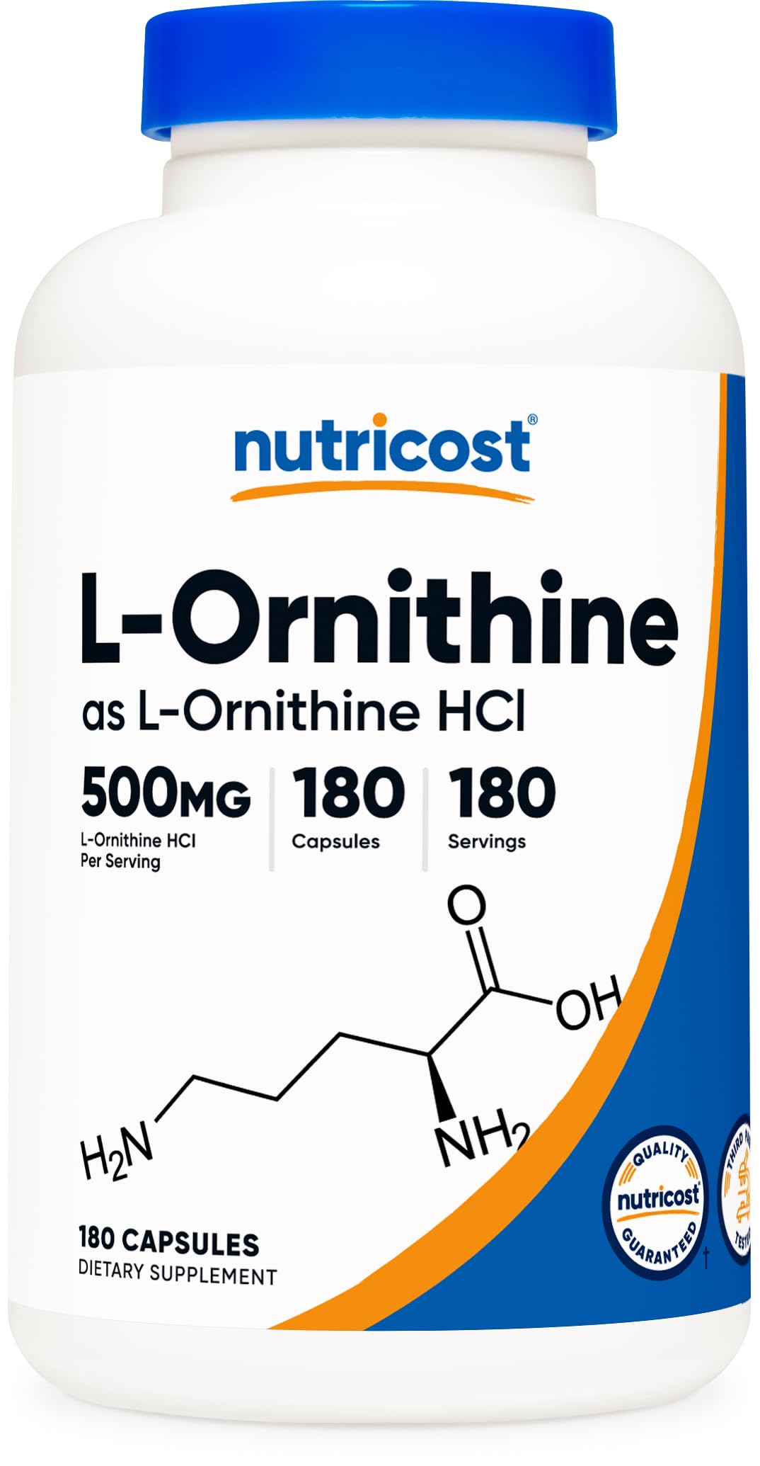 Nutricost L-Ornithine 500mg Capsules, 180 Capsules