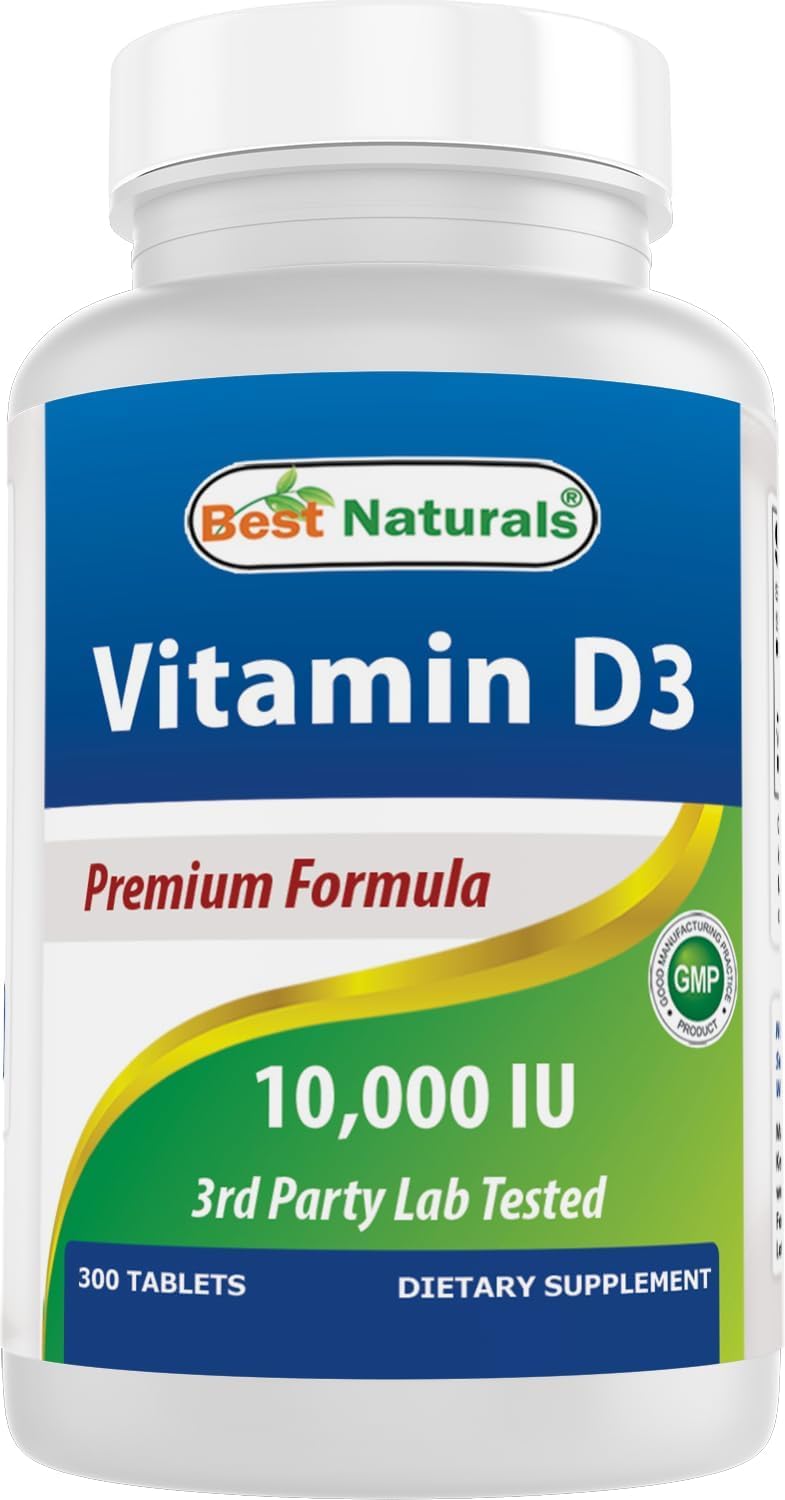 Best Naturals Vitamin D3 10000 IU 300 Tablets