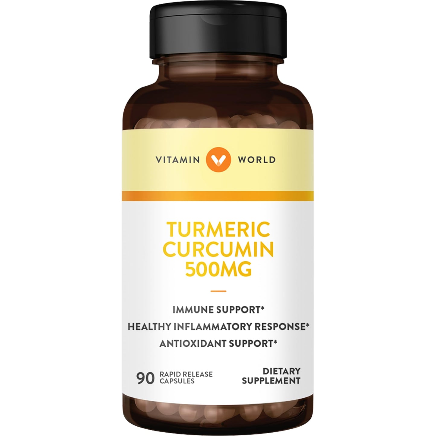 Vitamin World Turmeric Curcumin 500mg Capsules 90 Count