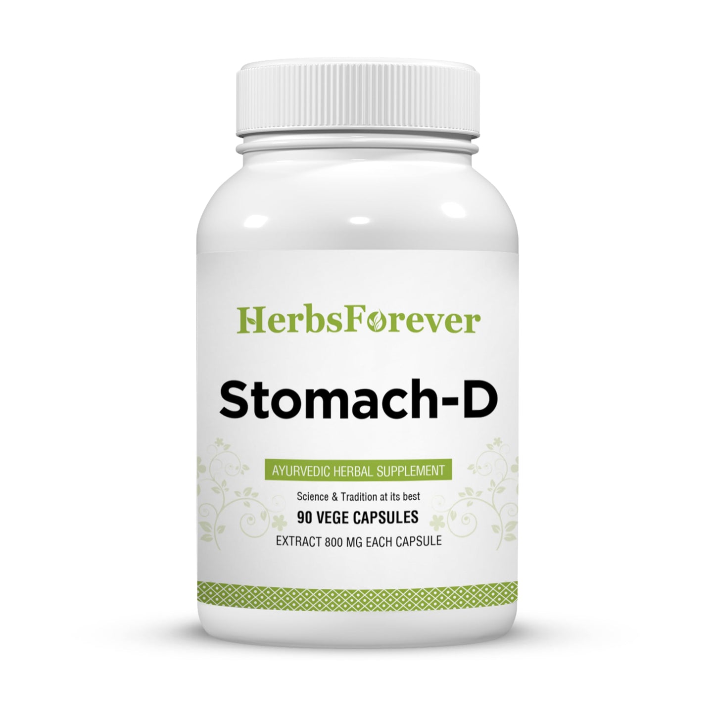 Herbsforever Stomach D-Supports Digestive & Gut Health Veg Capsules, 90 Count