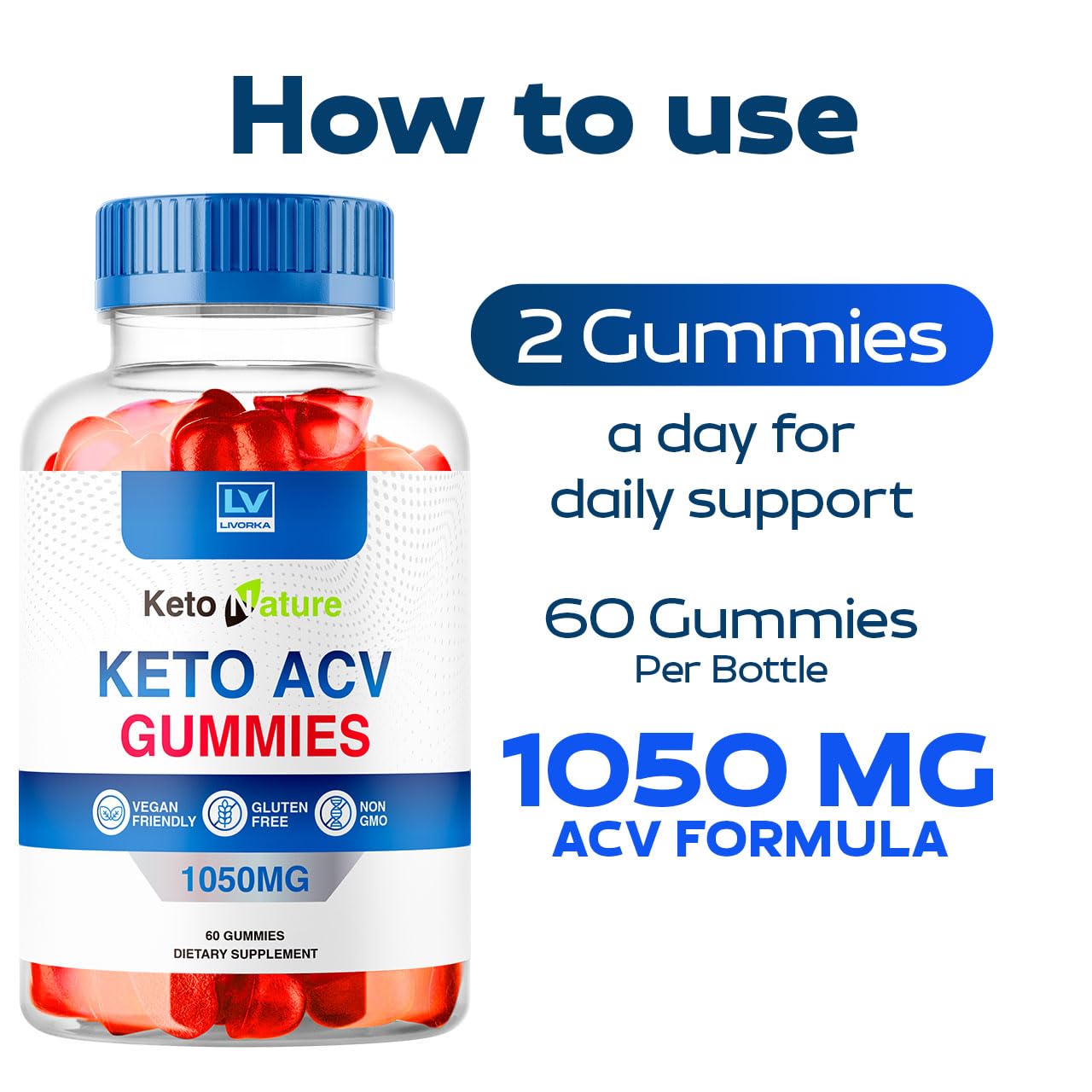 LIVORKA Keto Nature ACV Gummies 180 Count
