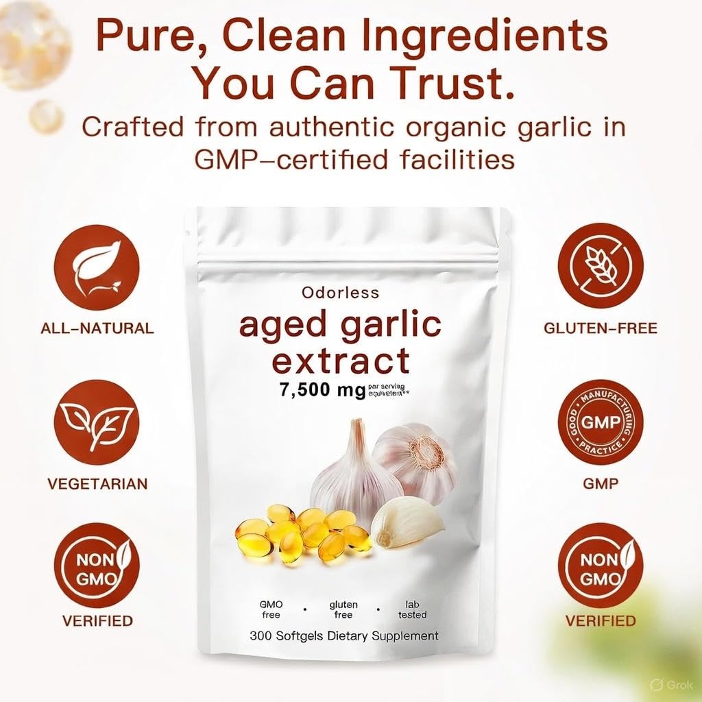 KUZEOLON Aged Garlic Extract Capsule, 600 Count