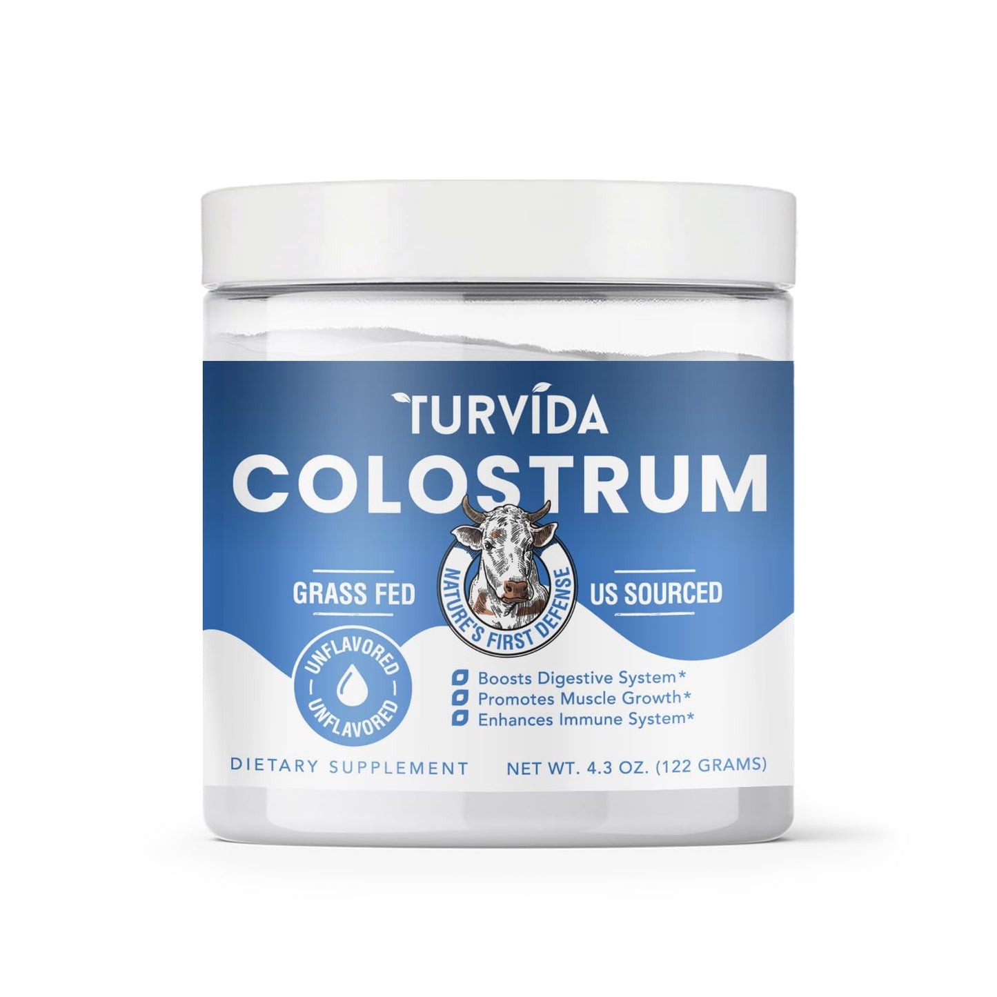Generic Turvida Bovine Colostrum 25% IgG Powder, 4.3 Ounce