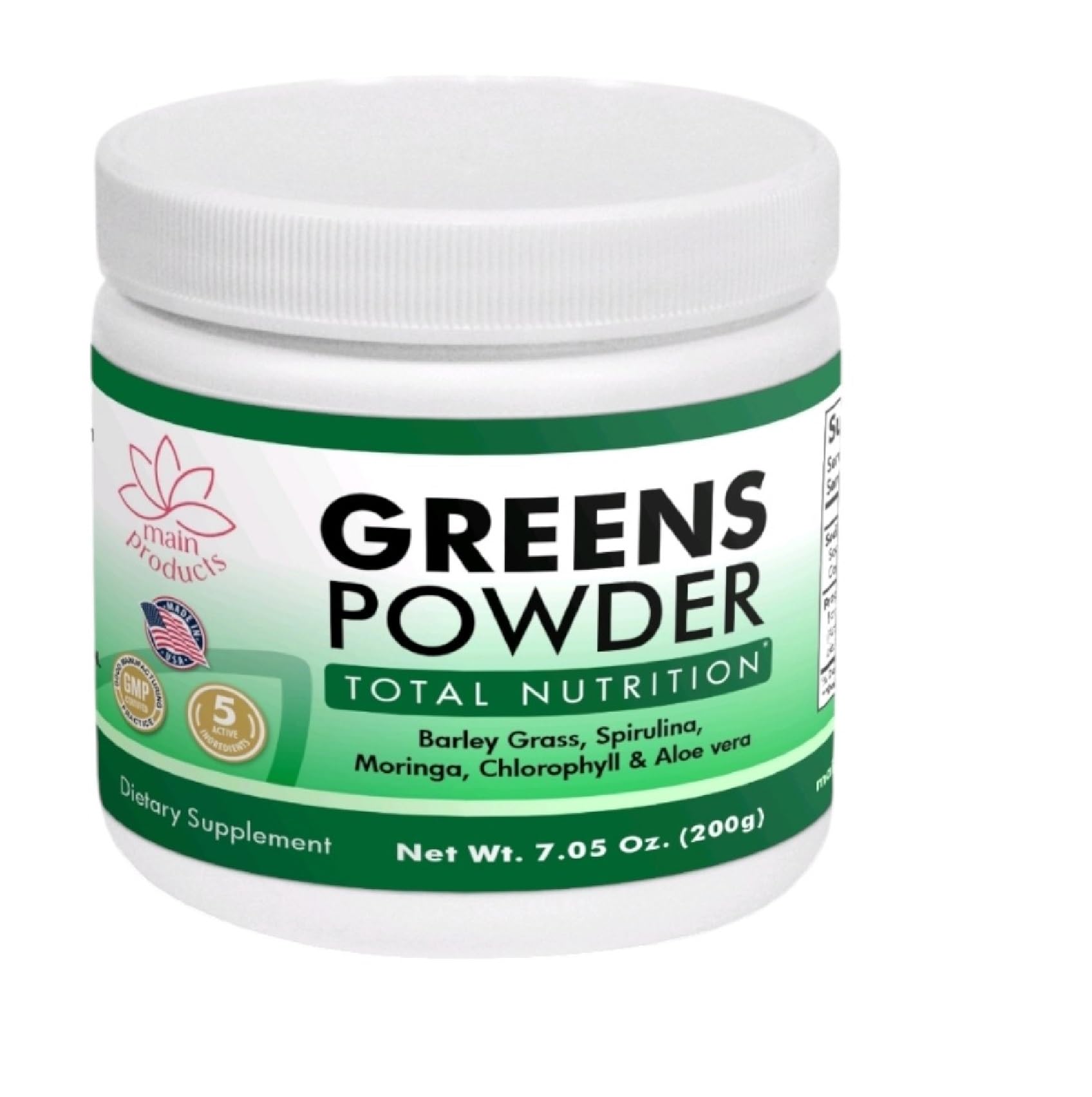 Main Products Greens Powder Total Nutrition Powder 7.05 oz