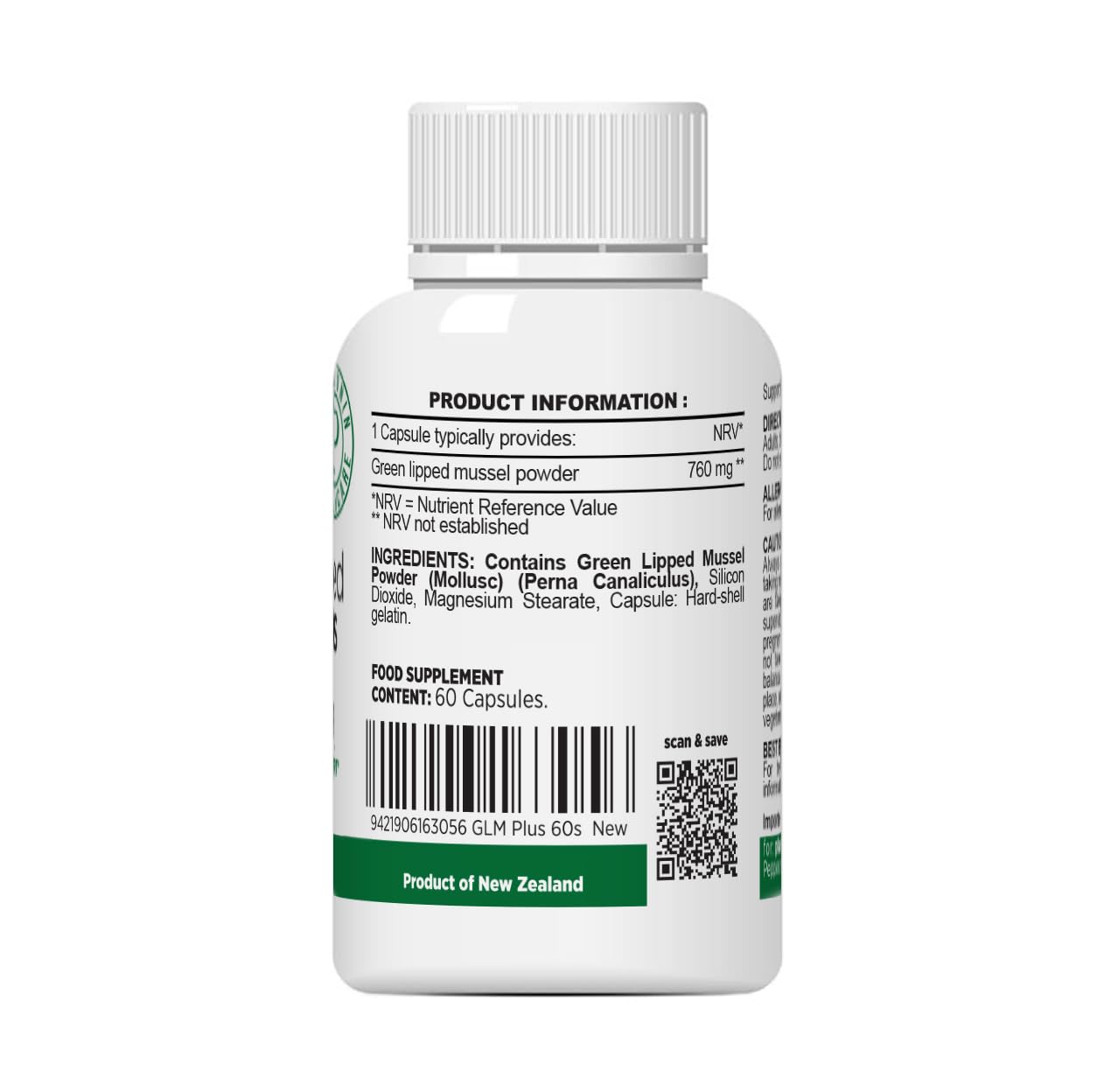 Plantonin Green Lipped Mussel with Omega-3 60 Capsules