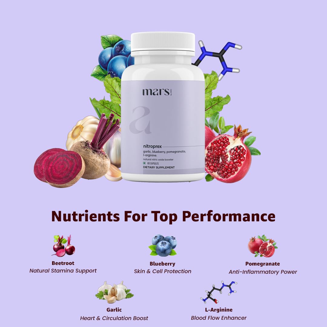 Mars by GHC NitroPrex Nitric Oxide Booster Capsules, 180 Capsules