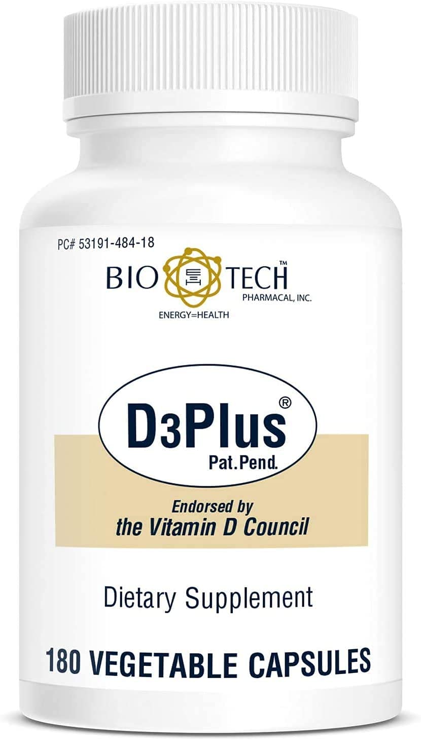Bio-Tech Pharmacal D3Plus 180 Vegetable Capsules